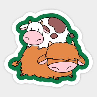 Highland Cow and Little Spotted Cow Sticker